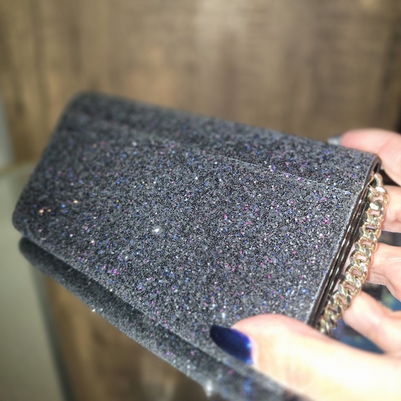Kate Spade  Sunset Lane Milou glitter clutch bag in black with Mulicolors - Picture 3 of 4
